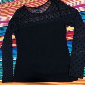 • sheer polka dot top •